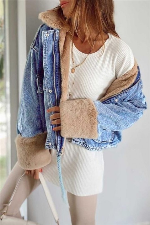 Дънково яке MINONZA, Цвят: син, IVET.BG - Твоят онлайн бутик.