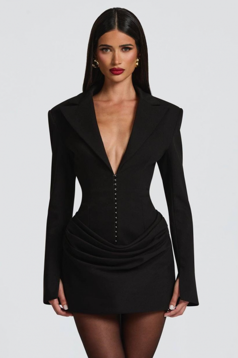 Рокля - блейзър REZOLVENDA BLACK, Цвят: черен, IVET.BG - Твоят онлайн бутик.