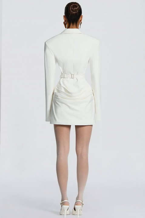 Рокля - блейзър REZOLVENDA WHITE, Цвят: бял, IVET.BG - Твоят онлайн бутик.