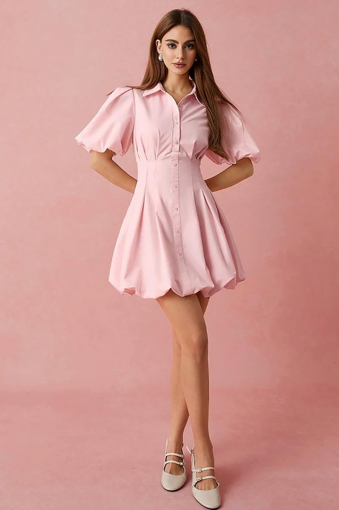 Рокля BLOVELZA, Цвят: пудра, IVET.BG - Твоят онлайн бутик.