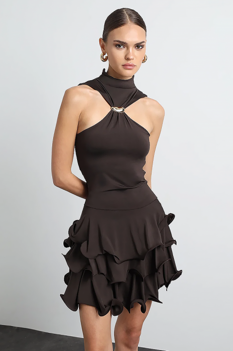 Рокля TSVETOLZA, Цвят: кафяв, IVET.BG - Твоят онлайн бутик.