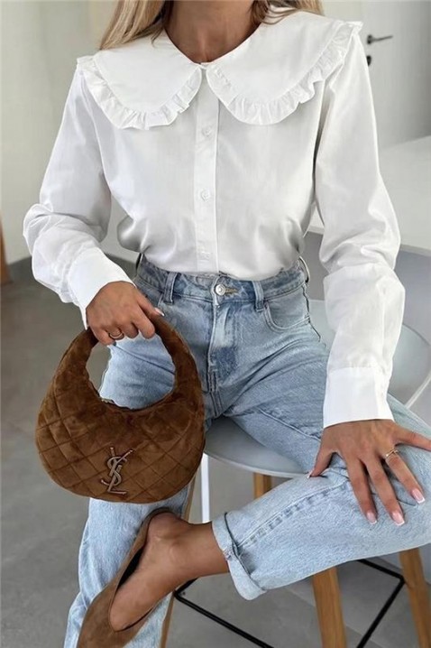 Дамска риза AFETINA WHITE, Цвят: бял, IVET.BG - Твоят онлайн бутик.