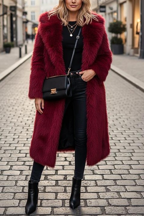 Палто DIVELZA, Цвят: бордо, IVET.BG - Твоят онлайн бутик.