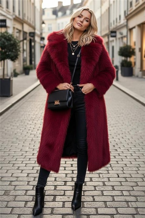 Палто DIVELZA, Цвят: бордо, IVET.BG - Твоят онлайн бутик.
