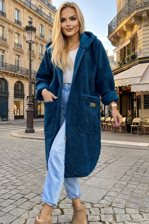 Палто ZLOVERDA PETROL, Цвят: петрол, IVET.BG - Твоят онлайн бутик.