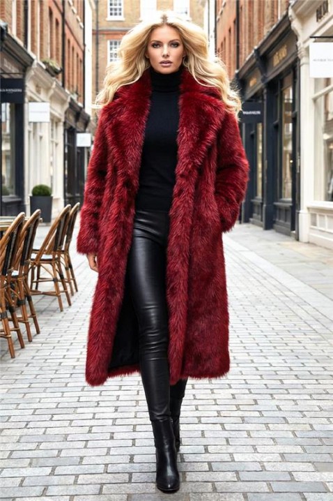 Палто DIVELZA, Цвят: бордо, IVET.BG - Твоят онлайн бутик.