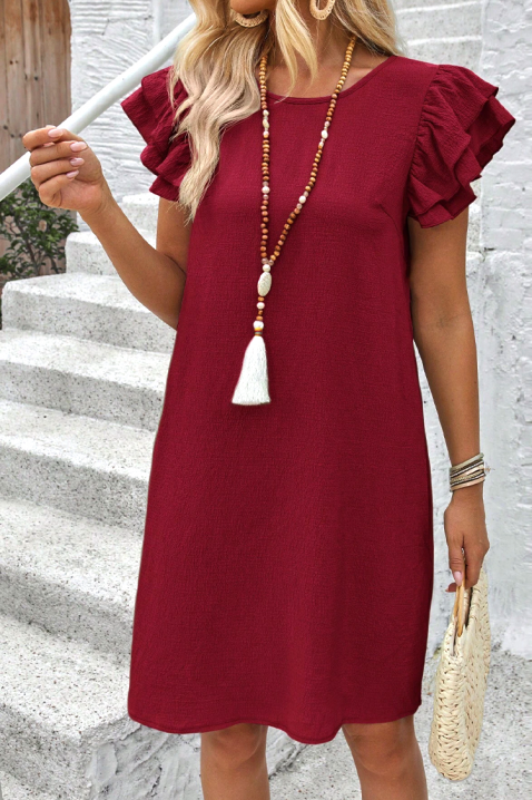 Рокля ADELINDA BORDO, Цвят: бордо, IVET.BG - Твоят онлайн бутик.