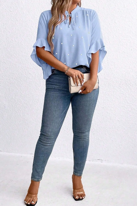 Дамска блуза ELISANDRINA SKY, Цвят: светлосин, IVET.BG - Твоят онлайн бутик.