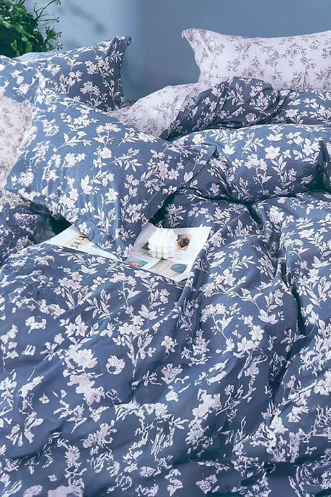 Спален комплект ZERDOLFA 160x200 cm памук - 4 части, Цвят: син, IVET.BG - Твоят онлайн бутик.