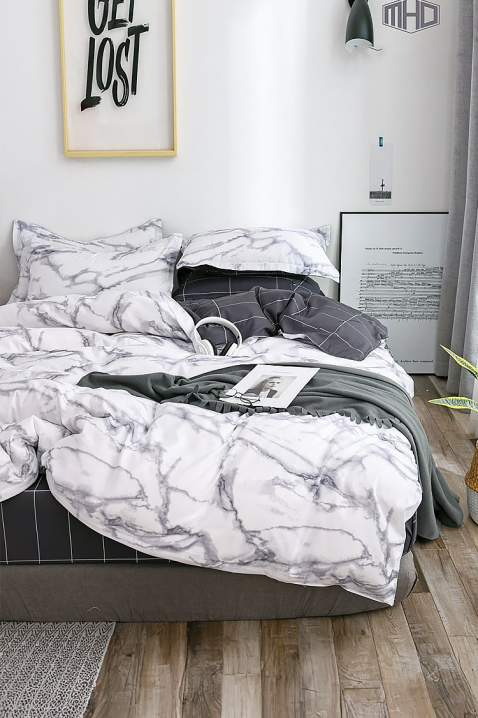 Спален комплект ANARELFA 160x200 cm памук - 4 части, Цвят: сив, IVET.BG - Твоят онлайн бутик.