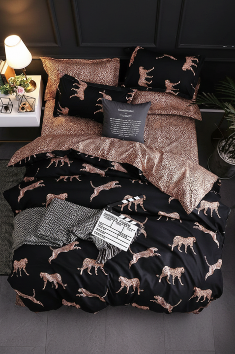 Спален комплект BLUNEGA 160x200 cm памук - 4 части, Цвят: черен, IVET.BG - Твоят онлайн бутик.