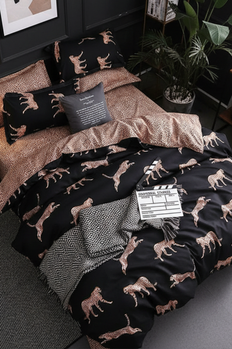 Спален комплект BLUNEGA 160x200 cm памук - 4 части, Цвят: черен, IVET.BG - Твоят онлайн бутик.