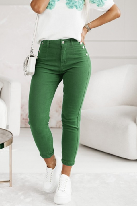 Дънки MIOLEXA, Цвят: зелен, IVET.BG - Твоят онлайн бутик.