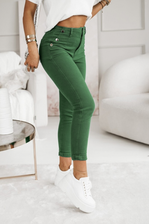 Дънки MIOLEXA, Цвят: зелен, IVET.BG - Твоят онлайн бутик.