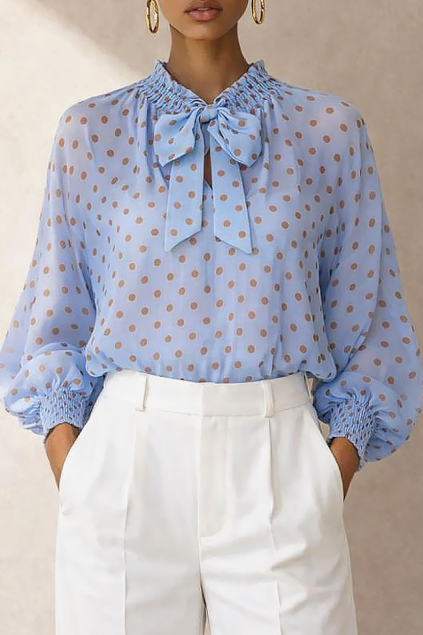 Дамска блуза ARLEKINA, Цвят: светлосин, IVET.BG - Твоят онлайн бутик.