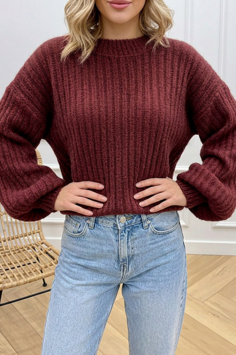 Пуловер DROVELDA BORDO, Цвят: бордо, IVET.BG - Твоят онлайн бутик.