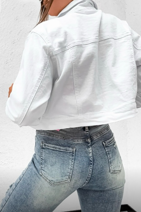 Дънково яке PROMOLVA, Цвят: бял, IVET.BG - Твоят онлайн бутик.