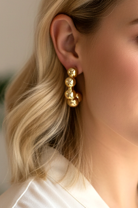 Обеци ANEFTIDA, Цвят: златен, IVET.BG - Твоят онлайн бутик.