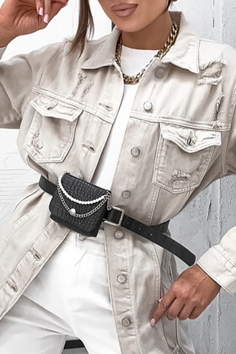 Дънково яке REPOLFA, Цвят: екрю, IVET.BG - Твоят онлайн бутик.