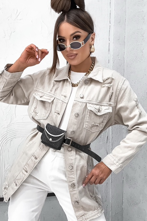 Дънково яке REPOLFA, Цвят: екрю, IVET.BG - Твоят онлайн бутик.