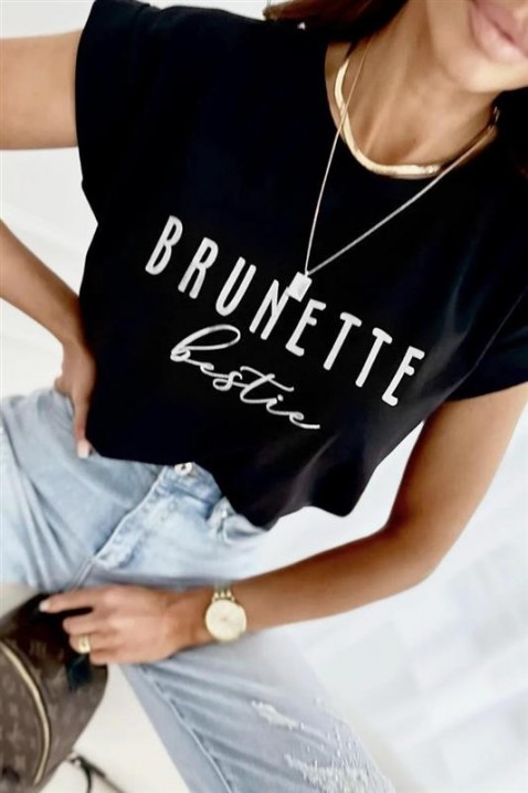 Тениска BRUNINZA, Цвят: черен, IVET.BG - Твоят онлайн бутик.