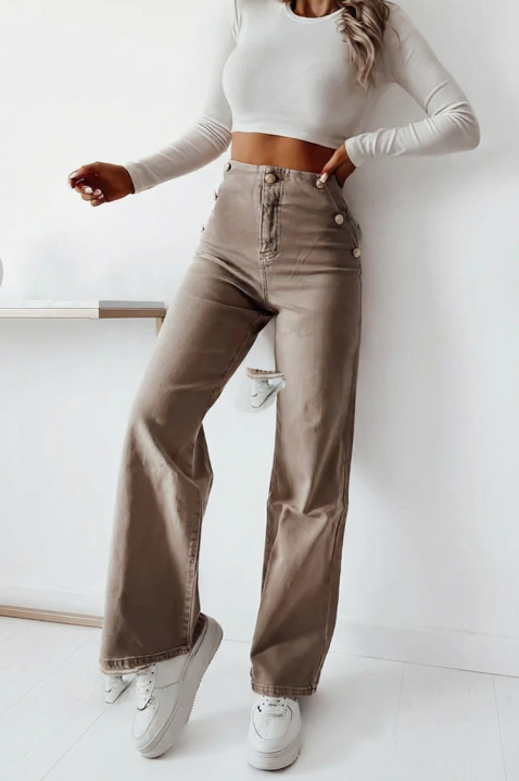 Дънки DANZILA BROWN, Цвят: кафяв, IVET.BG - Твоят онлайн бутик.