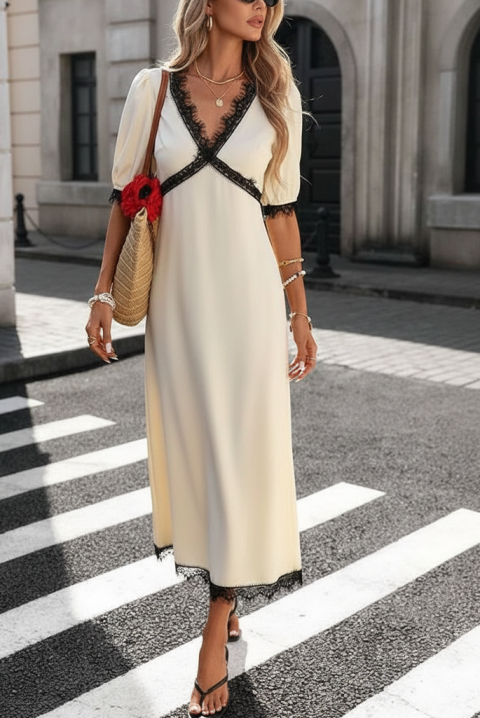 Рокля CAROLINZA, Цвят: екрю, IVET.BG - Твоят онлайн бутик.