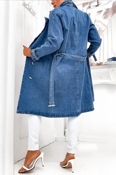 Тренчкот ALEXITA, Цвят: син, IVET.BG - Твоят онлайн бутик.