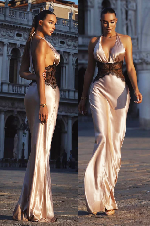 Рокля AFRODILNZA PUDRA, Цвят: пудра, IVET.BG - Твоят онлайн бутик.