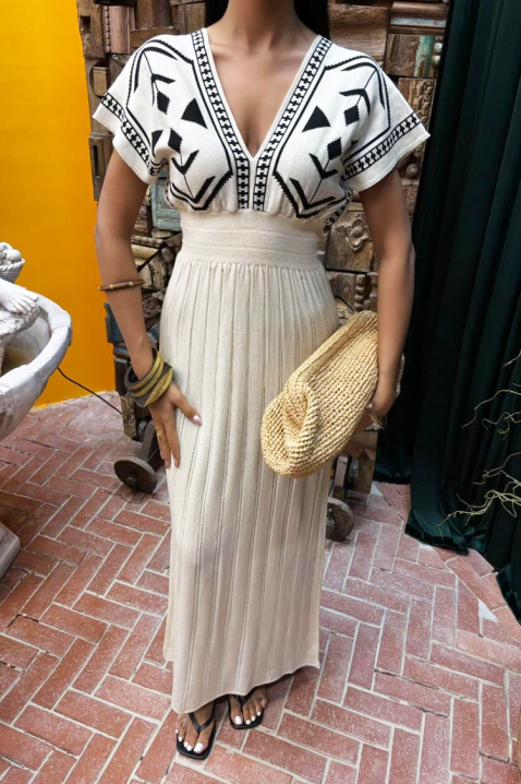 Рокля EMPERALZA ECRU, Цвят: екрю, IVET.BG - Твоят онлайн бутик.