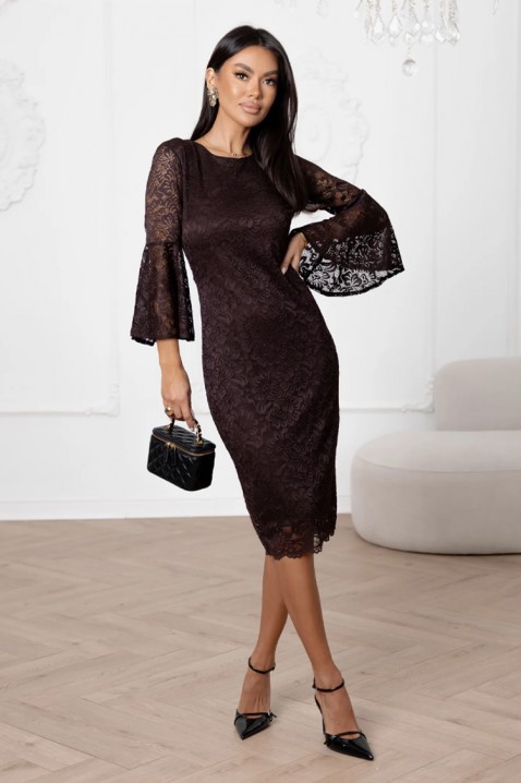 Рокля NIOXEZA BROWN, Цвят: кафяв, IVET.BG - Твоят онлайн бутик.