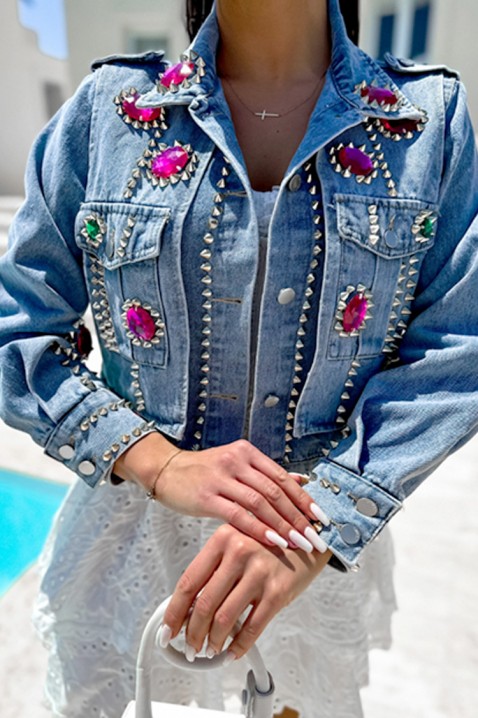 Дънково яке VELSONFA PINK, Цвят: син, IVET.BG - Твоят онлайн бутик.