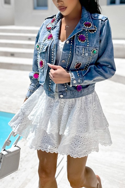 Дънково яке VELSONFA PINK, Цвят: син, IVET.BG - Твоят онлайн бутик.