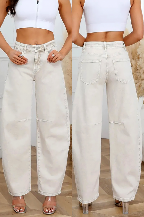 Дънки ZAGROLDA ECRU, Цвят: екрю, IVET.BG - Твоят онлайн бутик.