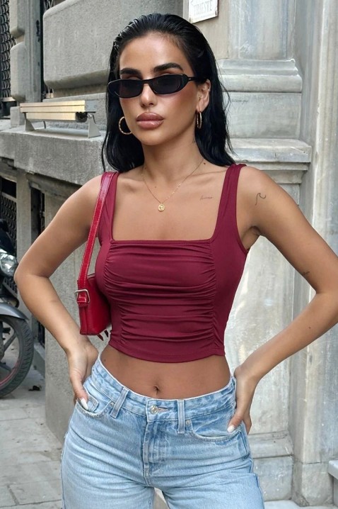 Топ ABELISIA BORDO, Цвят: бордо, IVET.BG - Твоят онлайн бутик.