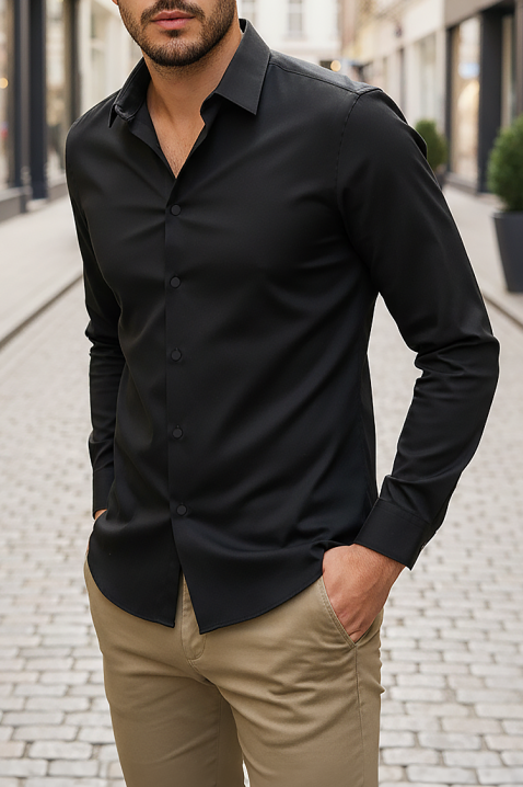 Мъжка риза FERIZO BLACK, Цвят: черен, IVET.BG - Твоят онлайн бутик.