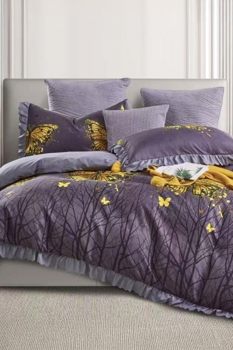 Спален комплект MELIORSA 200x220 cm памук - 3 части, Цвят: лилав, IVET.BG - Твоят онлайн бутик.