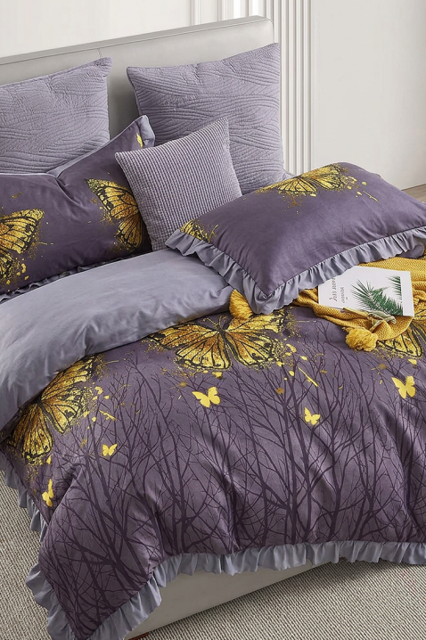 Спален комплект MELIORSA 200x220 cm памук - 3 части, Цвят: лилав, IVET.BG - Твоят онлайн бутик.