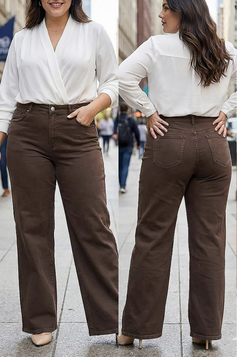 Дънки TATJANA, Цвят: кафяв, IVET.BG - Твоят онлайн бутик.