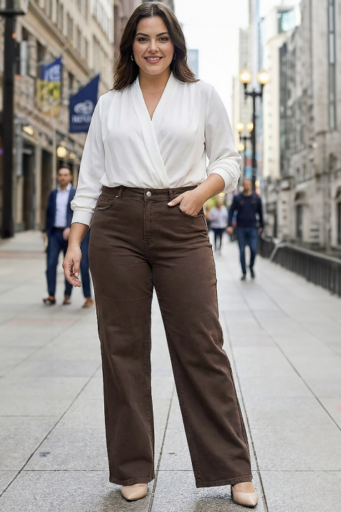 Дънки TATJANA, Цвят: кафяв, IVET.BG - Твоят онлайн бутик.