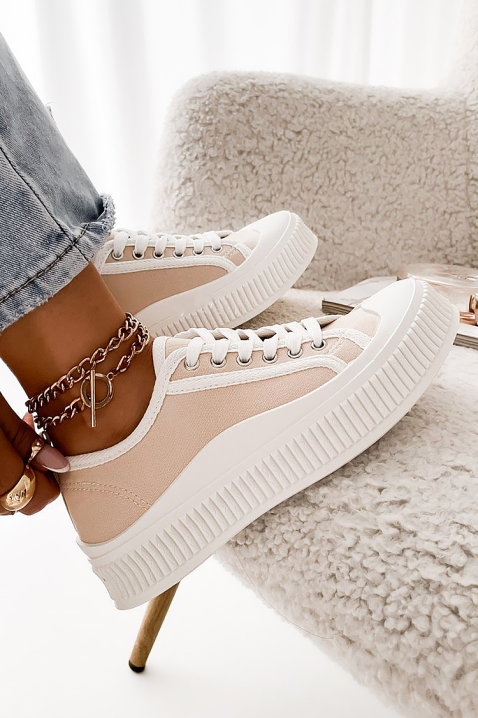 Дамски кецове NORSINA, Цвят: екрю, IVET.BG - Твоят онлайн бутик.