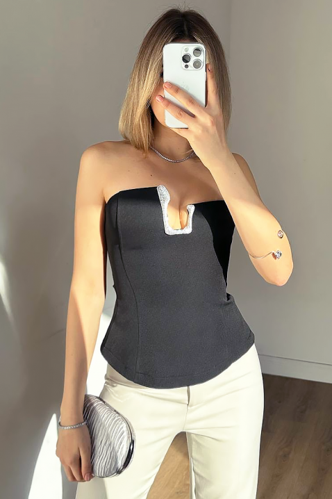 Топ TRONZELA BLACK, Цвят: черен, IVET.BG - Твоят онлайн бутик.