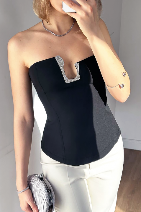 Топ TRONZELA BLACK, Цвят: черен, IVET.BG - Твоят онлайн бутик.