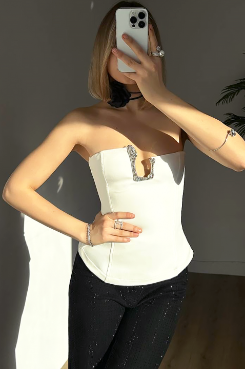 Топ TRONZELA WHITE, Цвят: бял, IVET.BG - Твоят онлайн бутик.