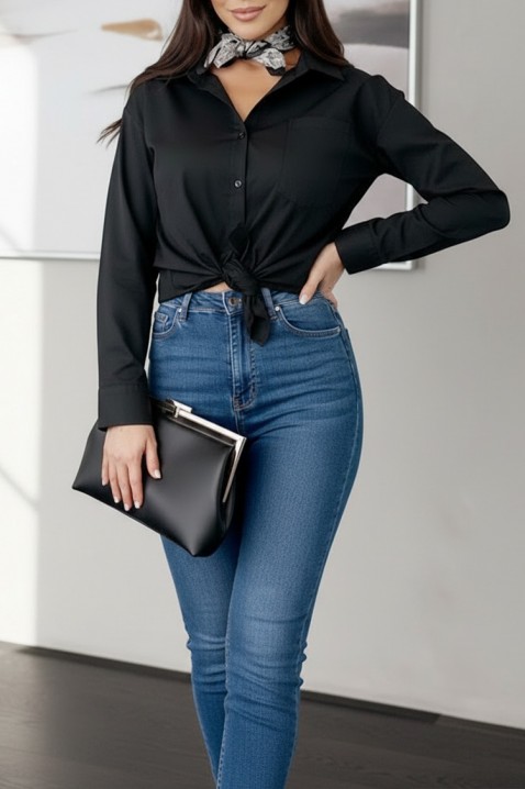 Дамска риза ZARLONA BLACK, Цвят: черен, IVET.BG - Твоят онлайн бутик.