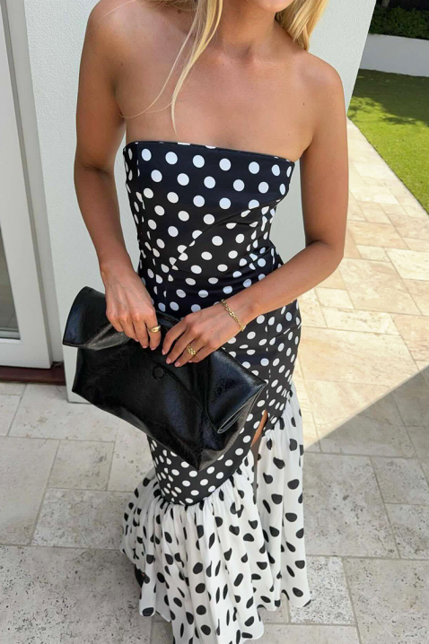 Рокля GLOZEFINA, Цвят: черно и бяло, IVET.BG - Твоят онлайн бутик.