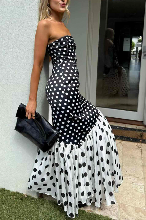 Рокля GLOZEFINA, Цвят: черно и бяло, IVET.BG - Твоят онлайн бутик.