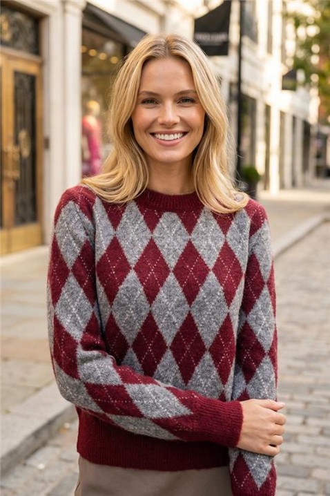 Пуловер KELZORNA RED, Цвят: червен, IVET.BG - Твоят онлайн бутик.