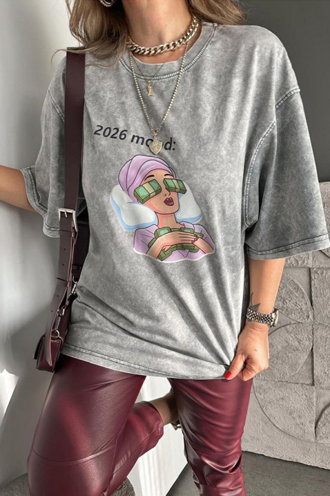 Тениска OVELANZA GREY, Цвят: сив, IVET.BG - Твоят онлайн бутик.