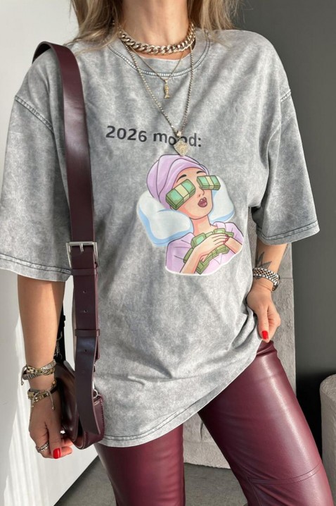 Тениска OVELANZA GREY, Цвят: сив, IVET.BG - Твоят онлайн бутик.